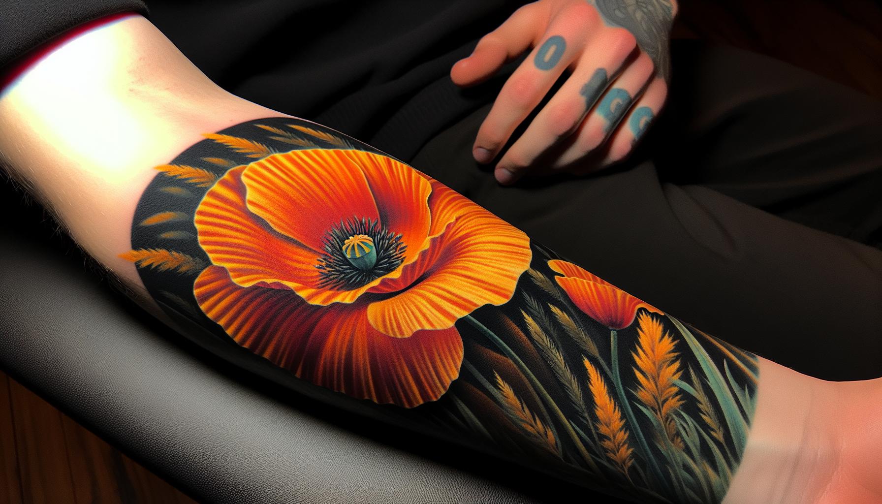 California Poppy Tattoo: Top Designs, Symbolism & Aftercare Tips 5