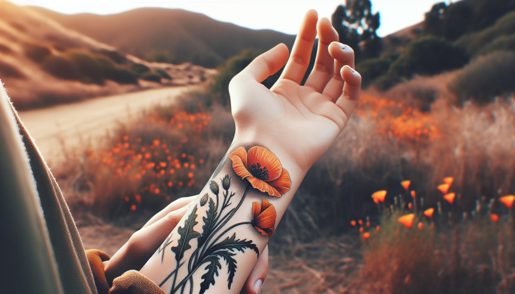 California Poppy Tattoo: Top Designs, Symbolism & Aftercare Tips 1