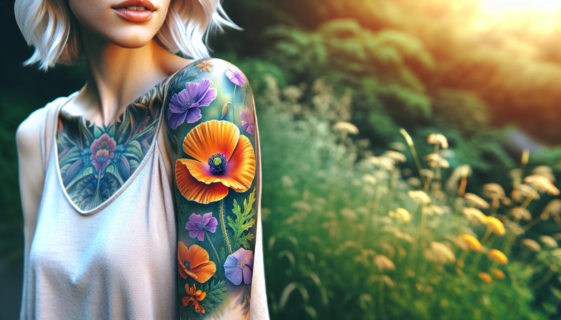 California Poppy Tattoo: Top Designs, Symbolism & Aftercare Tips 3