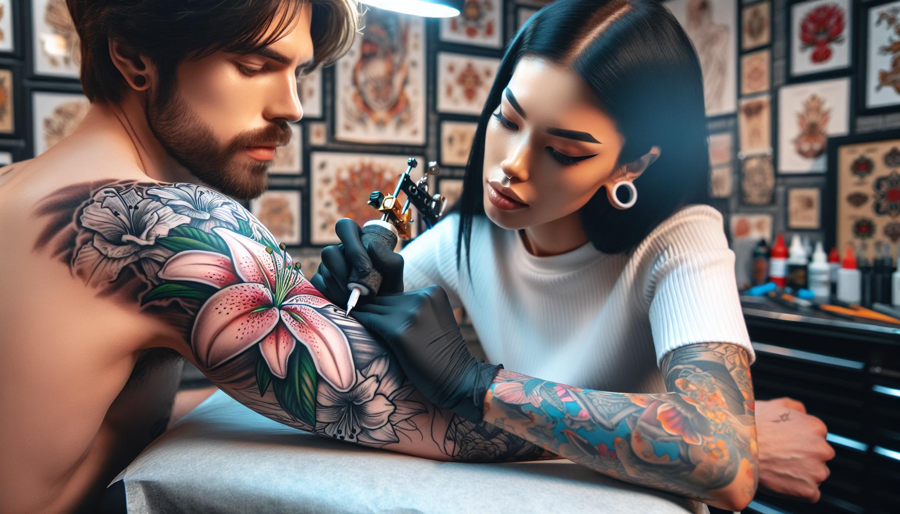 20 Best Lily Tattoos for Men: Styles, Meanings & Placement Ideas 4 f8eb3120 33e6 42d6 a8a9 9ccb0aa15cc938o
