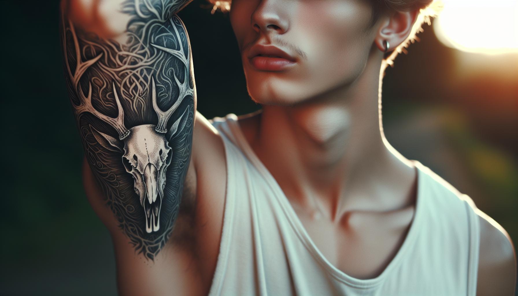 Deer Skull Tattoos: Meaning, Styles & Trends for Tattoo Enthusiasts 2 6f441a2d 3ad9 4a4f bcb0
