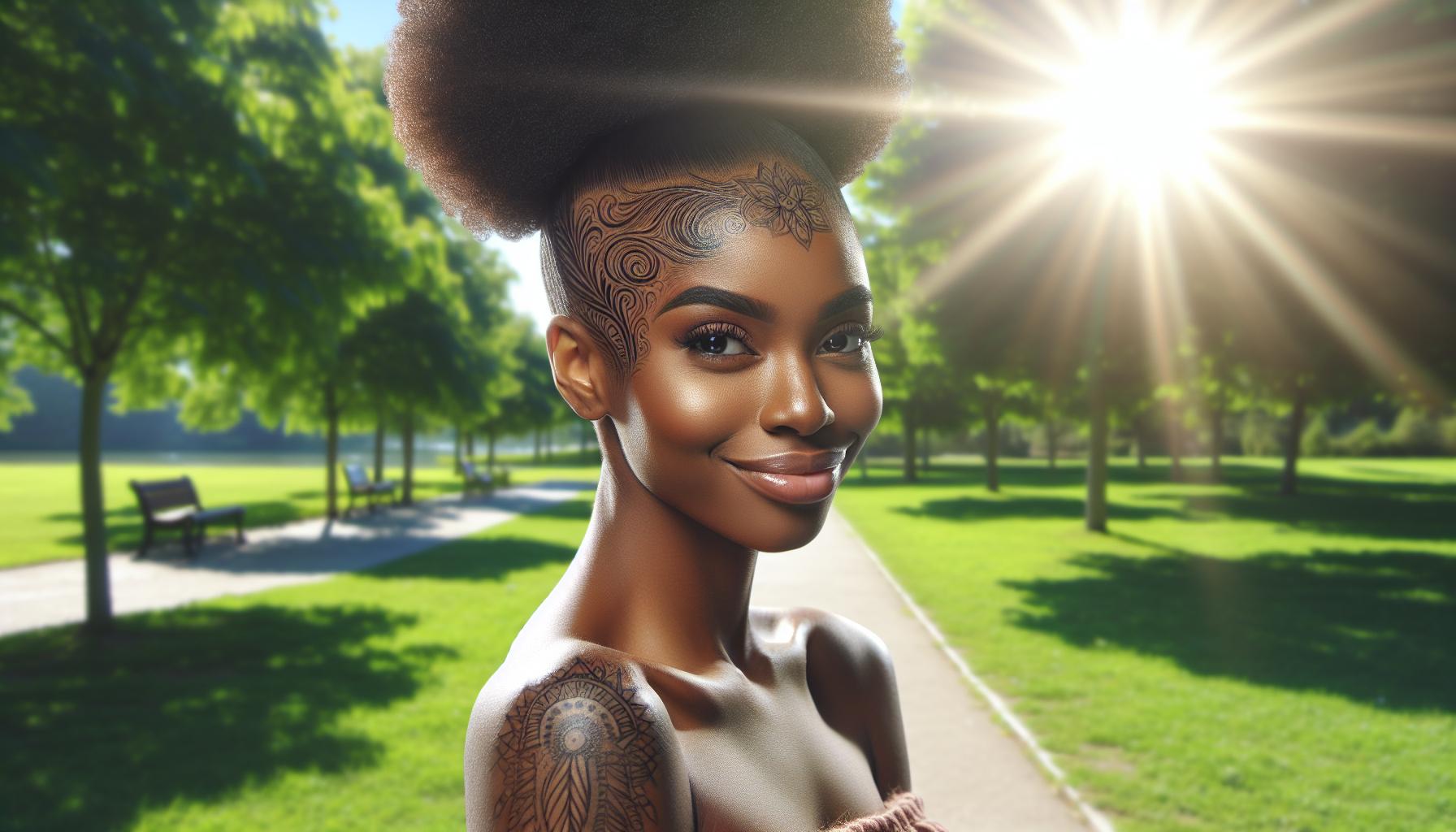 Hair Tattoos for Ladies: Transform Your Style with Trendy, Artistic Scalp Designs 9