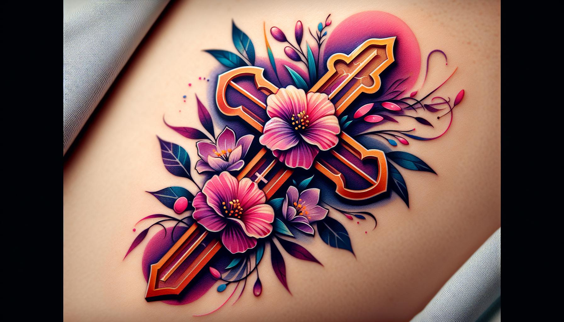50 Stunning Cross with Flowers Tattoo Ideas to Inspire Your Next Ink 4 50 Stunning Cross with Flowers Tattoo Ideas to Inspire Your Next Ink 3