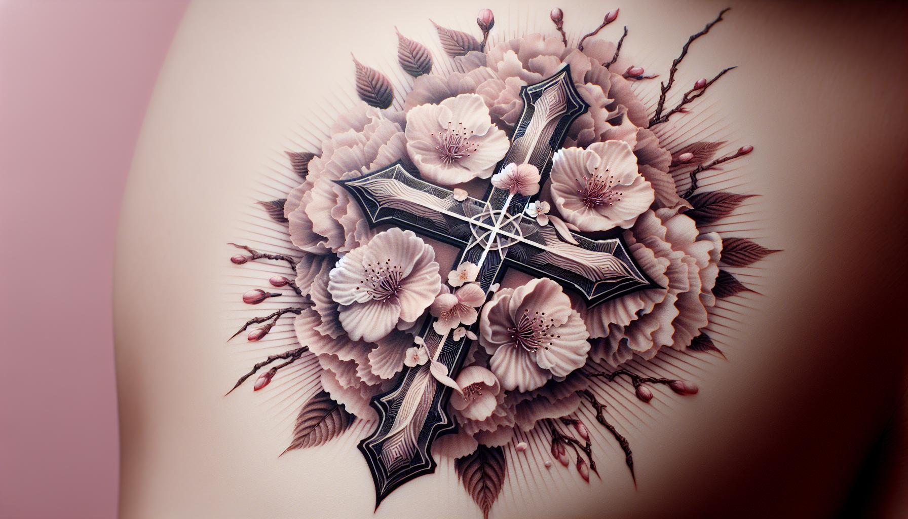 50 Stunning Cross with Flowers Tattoo Ideas to Inspire Your Next Ink 8 50 Stunning Cross with Flowers Tattoo Ideas to Inspire Your Next Ink 7