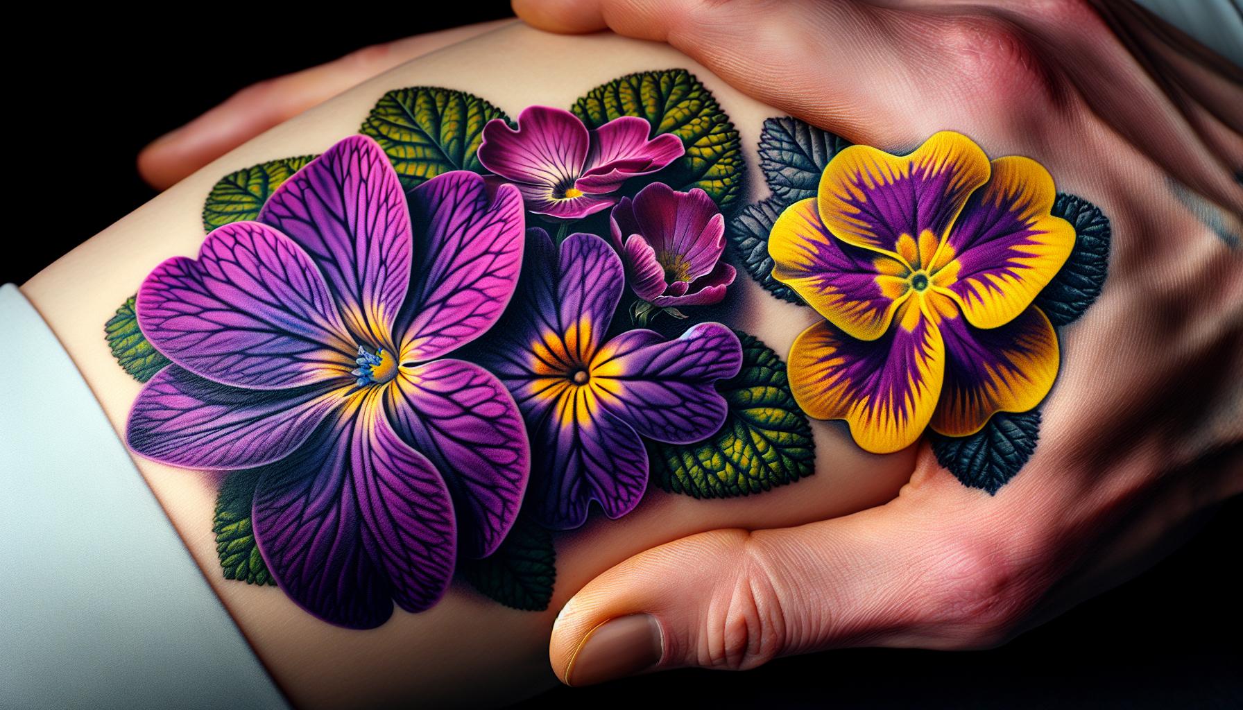Top February Flower Tattoo Ideas: Violets & Primroses 8 Top February Flower Tattoo Ideas: Violets & Primroses 7