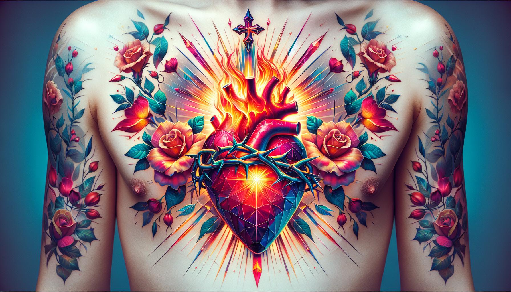 The Ultimate Guide to Sacred Heart Tattoos: Meanings, Designs & Care 2 The Ultimate Guide to Sacred Heart Tattoos: Meanings, Designs & Care 1