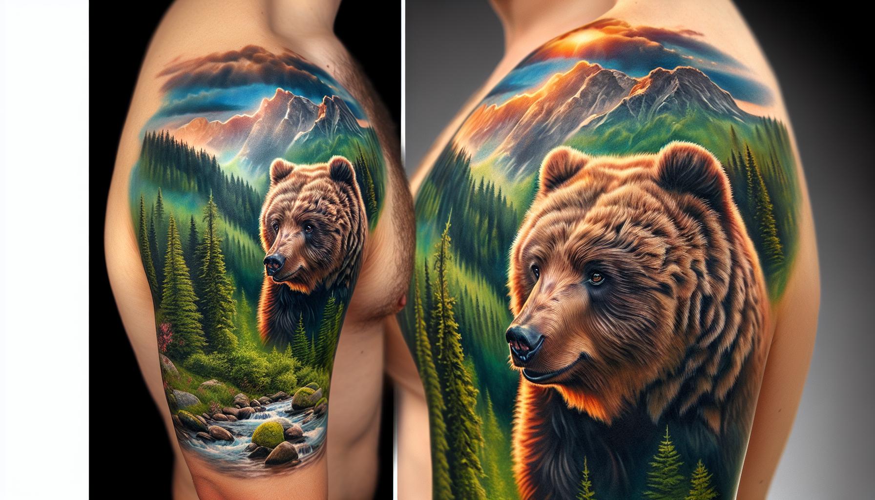 Top Bear Shoulder Tattoo Designs: Symbolize Strength & Nature with Stunning Art 6 Top Bear Shoulder Tattoo Designs: Symbolize Strength & Nature with Stunning Art 5