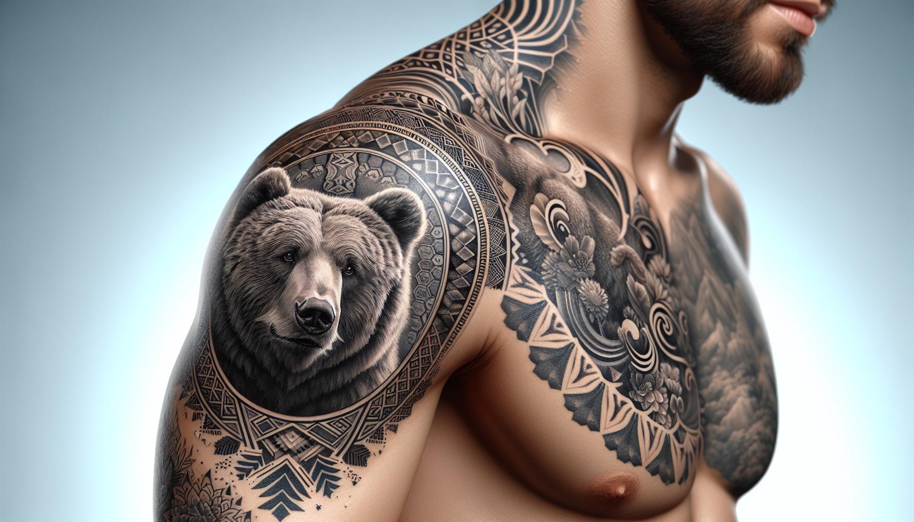 Top Bear Shoulder Tattoo Designs: Symbolize Strength & Nature with Stunning Art 4 Top Bear Shoulder Tattoo Designs: Symbolize Strength & Nature with Stunning Art 3