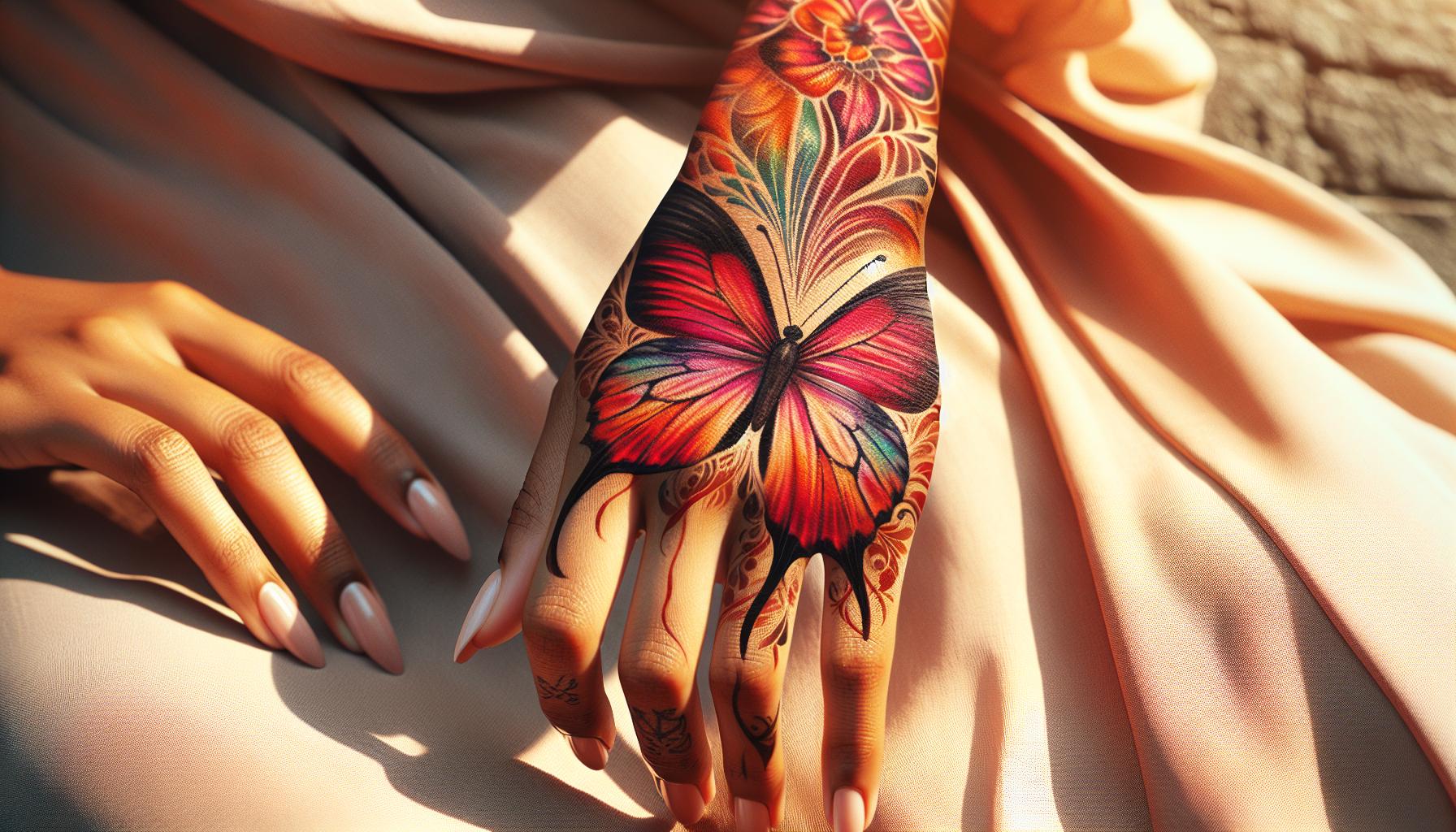 15 Stunning Butterfly Hand Tattoos for Women to Inspire Your Next Ink 6 15 Stunning Butterfly Hand Tattoos for Women to Inspire Your Next Ink 5