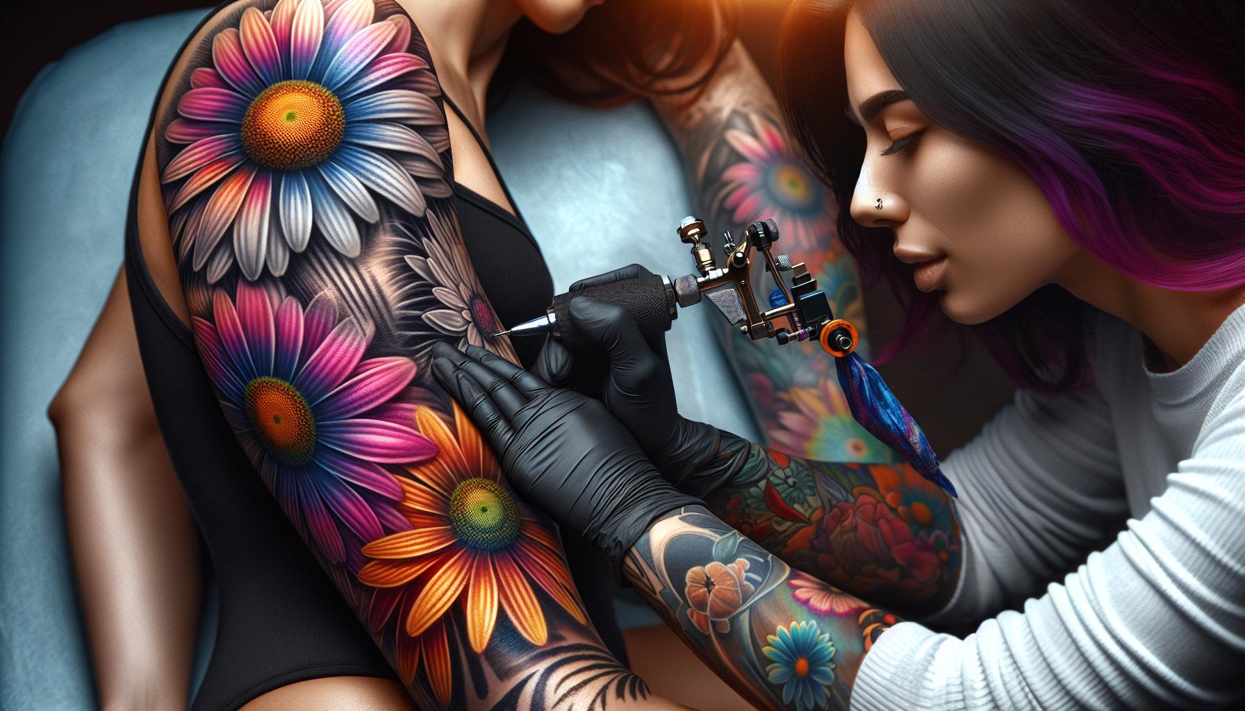Ultimate Guide to Colorful Daisy Tattoos: Designs, Meanings & Care Tips 6 Ultimate Guide to Colorful Daisy Tattoos: Designs, Meanings & Care Tips 5