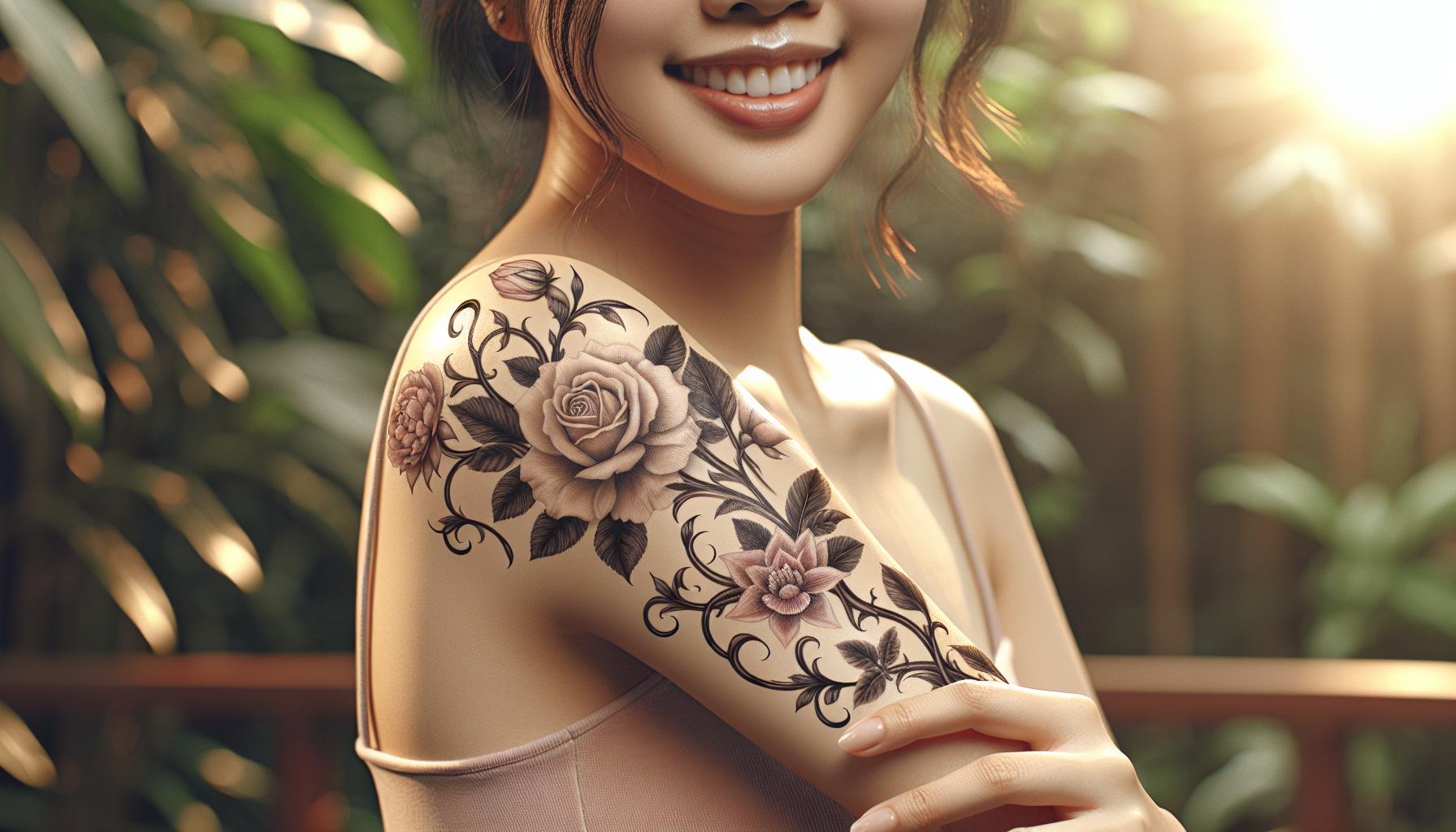 Women's Feminine Arm Tattoos: Beautiful Designs, Trends & Care Tips 4 Women's Feminine Arm Tattoos: Beautiful Designs, Trends & Care Tips 3