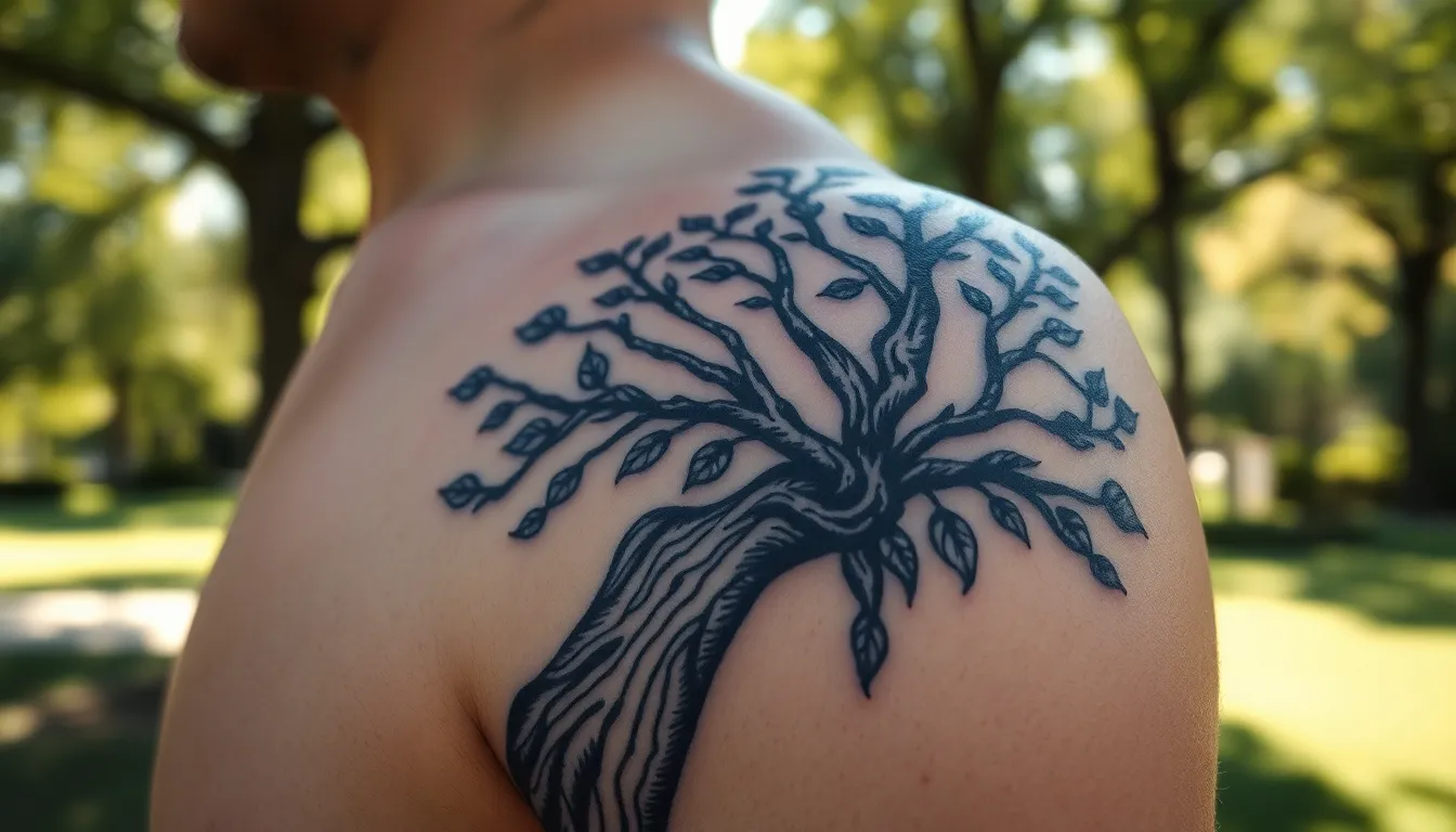 Tree on Shoulder Tattoo Ideas: Meaning, Designs & Complete Guide 2025 8 Tree on Shoulder Tattoo Ideas: Meaning, Designs & Complete Guide 2025 7