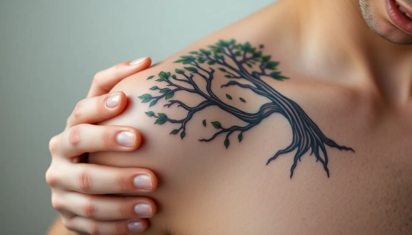 Tree on Shoulder Tattoo Ideas: Meaning, Designs & Complete Guide 2025 12 Tree on Shoulder Tattoo Ideas: Meaning, Designs & Complete Guide 2025 11