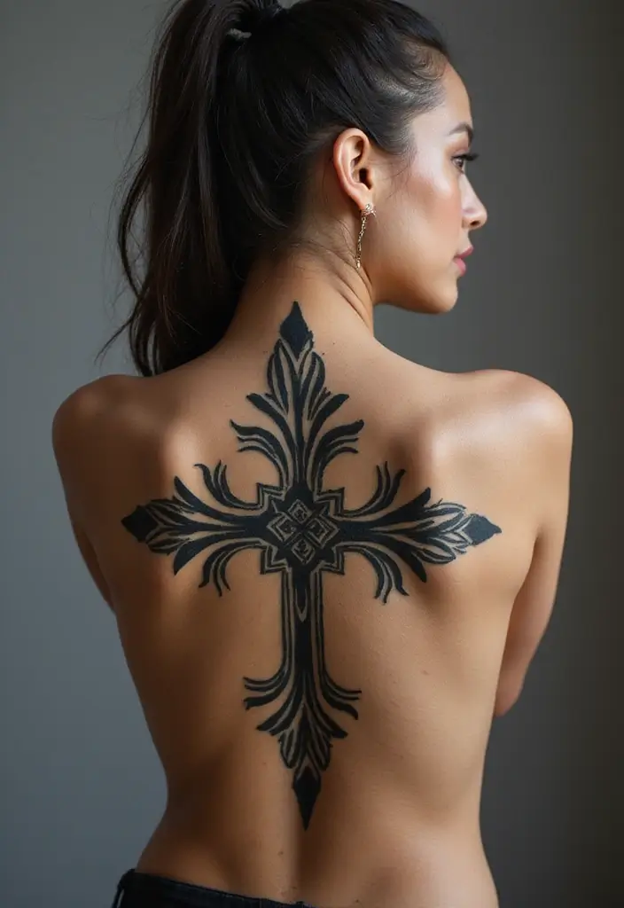 50 Cross Tattoo Ideas for Men and Women with Deep Meaning - 10. Tribal Cross