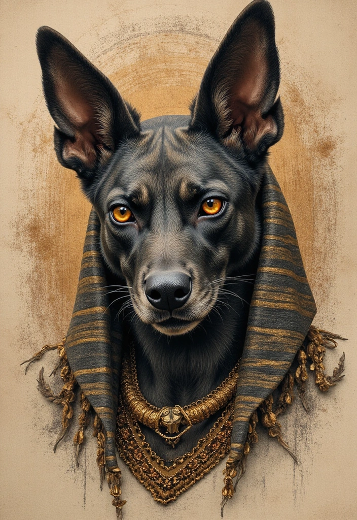 30 Anubis Tattoo Designs with Ancient Egyptian Symbolism 10 30 Anubis Tattoo Designs with Ancient Egyptian Symbolism - 10. Detailed Portrait of Anubis