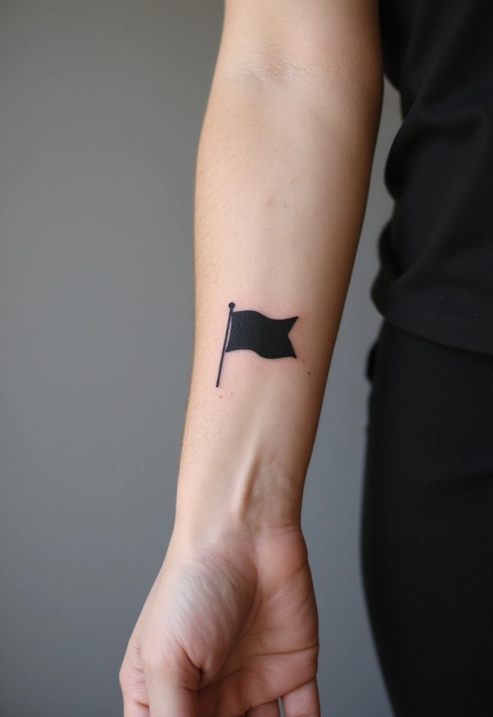 50 Black Flag Tattoo Meaning Inspirations and Symbolism 10 50 Black Flag Tattoo Meaning Inspirations and Symbolism - 10. Minimalist Aesthetic