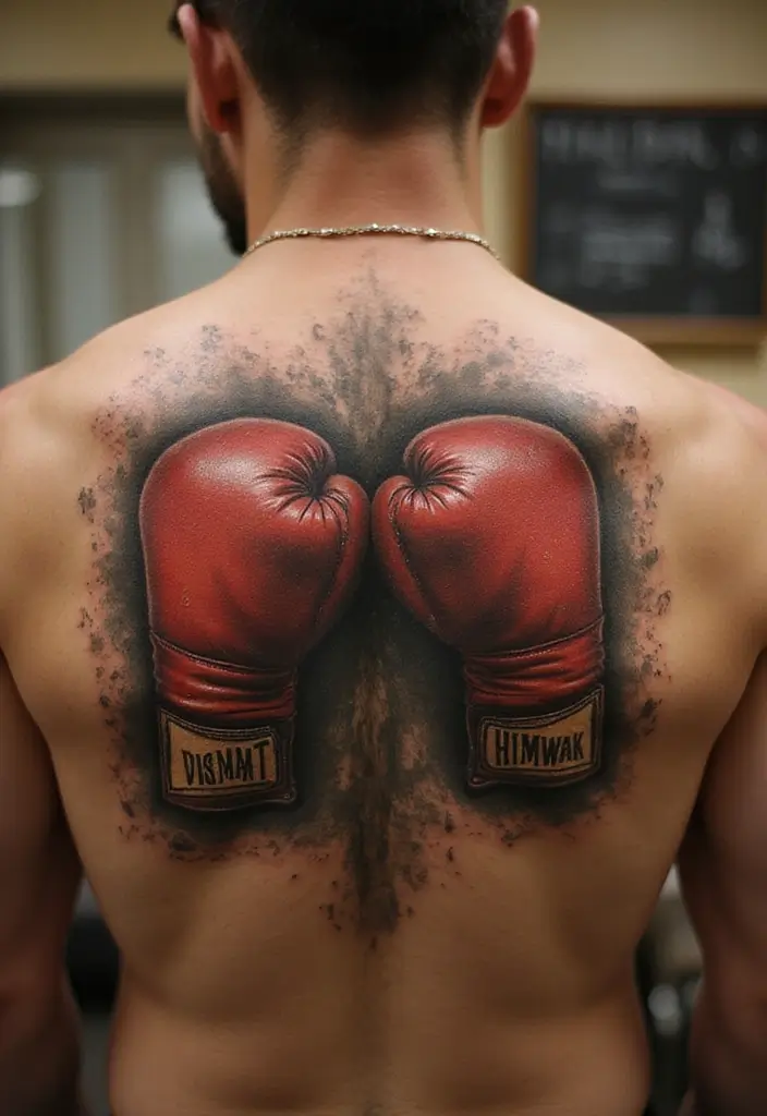50 Boxing Gloves Tattoo Designs That Embody Strength and Courage! 10 50 Boxing Gloves Tattoo Designs That Embody Strength and Courage! - 10. Vintage Boxing Gloves