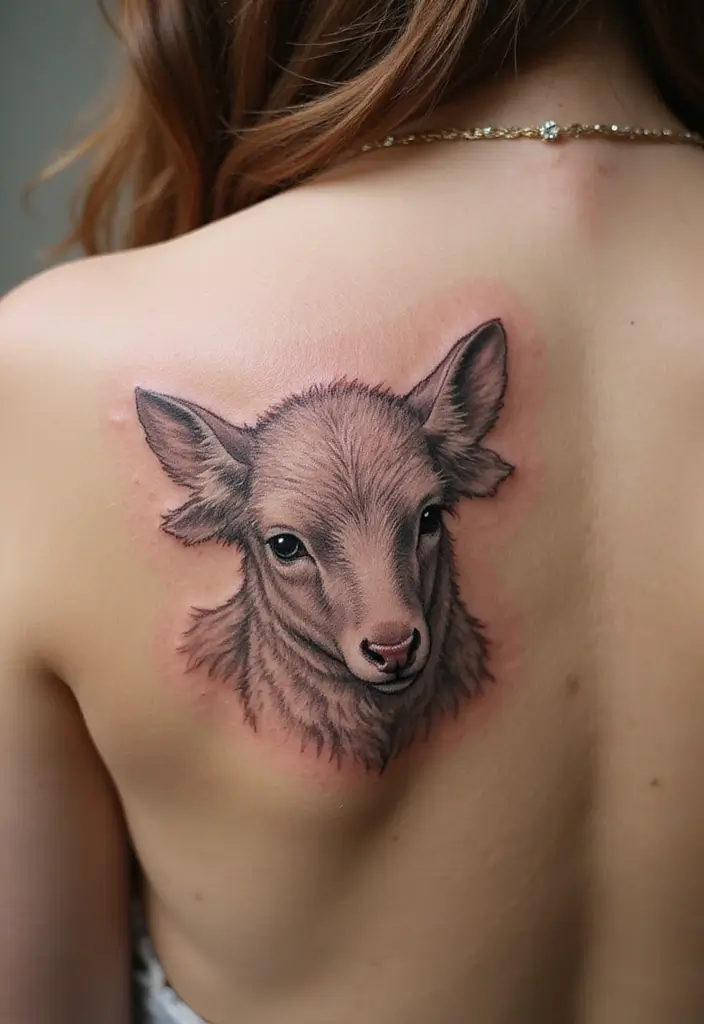 50 Christian Back Tattoos with Meaningful and Powerful Designs - 10. The Lamb of God
