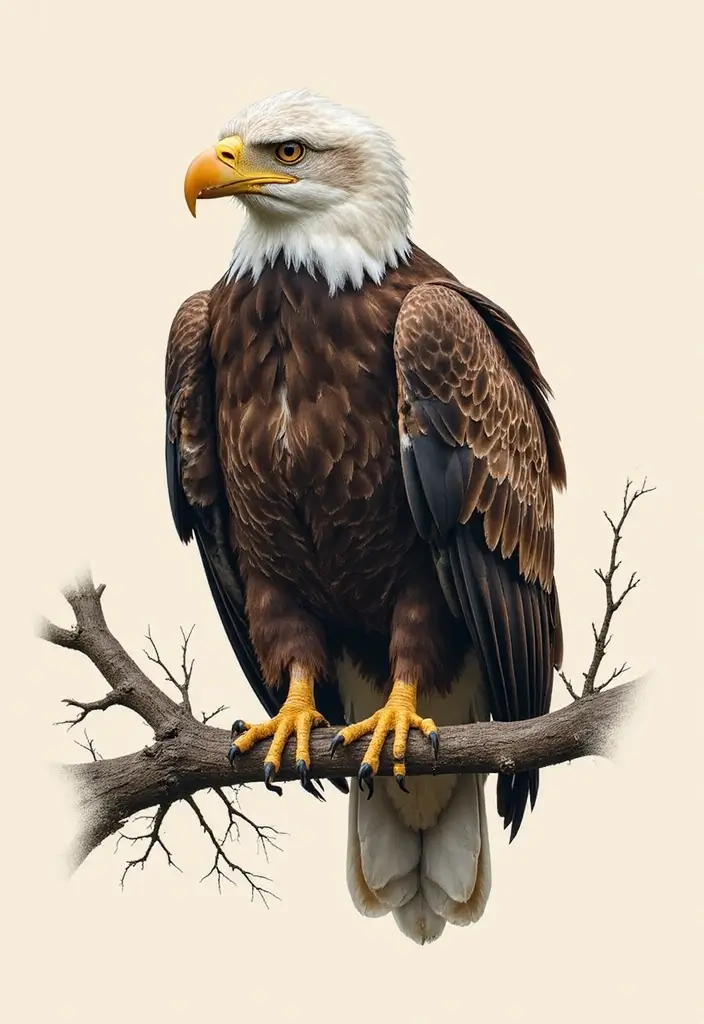 50 Eagle Tattoo Meaning Ideas and Symbolic Designs 10 50 Eagle Tattoo Meaning Ideas and Symbolic Designs - 10. Eagle on a Branch