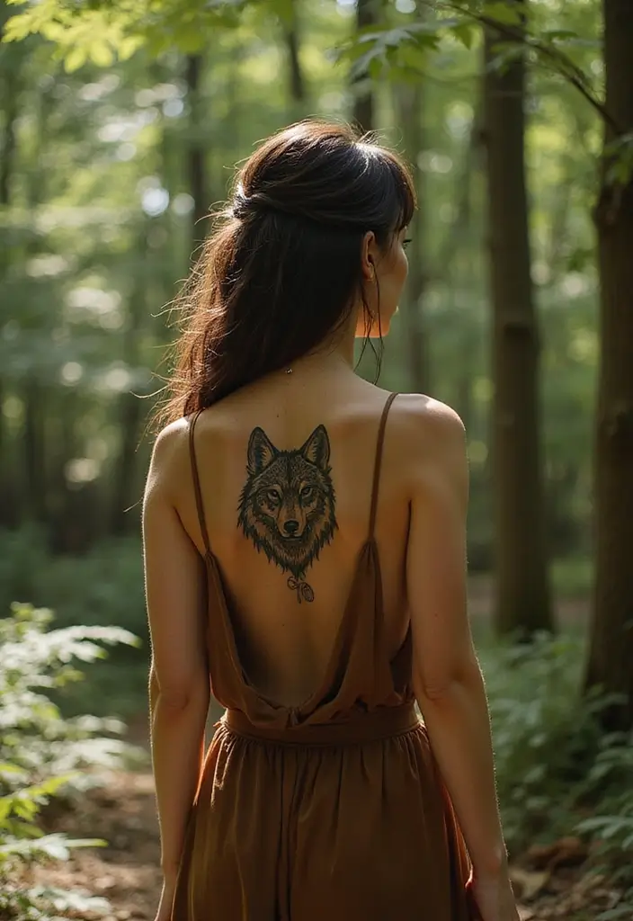 30 Female Back Tattoos That Are Elegant and Powerful 10 30 Female Back Tattoos That Are Elegant and Powerful - 10. The Strength of Animal Totems