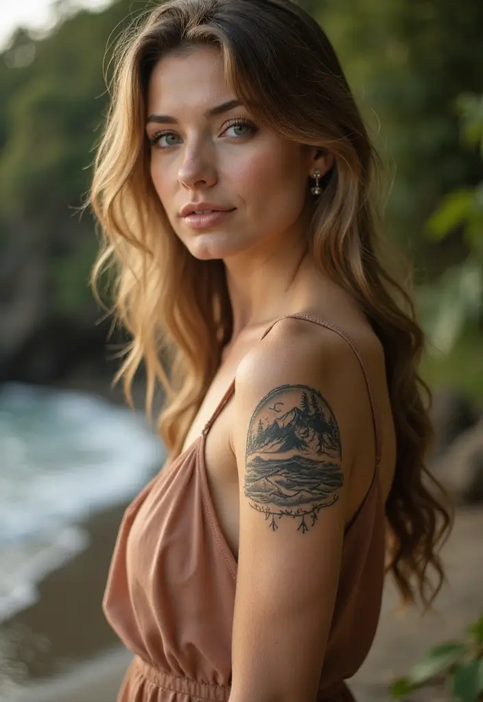 50 Front Shoulder Tattoos for Females That Are Stylish and Bold 10 50 Front Shoulder Tattoos for Females That Are Stylish and Bold - 10. Nature-Inspired Designs