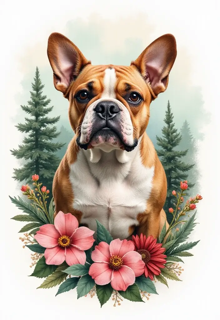 30 Realistic English and French Bulldog Tattoos You’ll Love - 10. Bulldogs in Nature