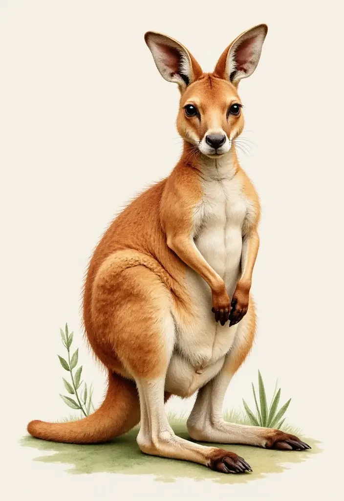 30 Safari Animal Tattoos with Bold and Exotic Designs - 10. Playful Kangaroo: The Bouncing Spirit