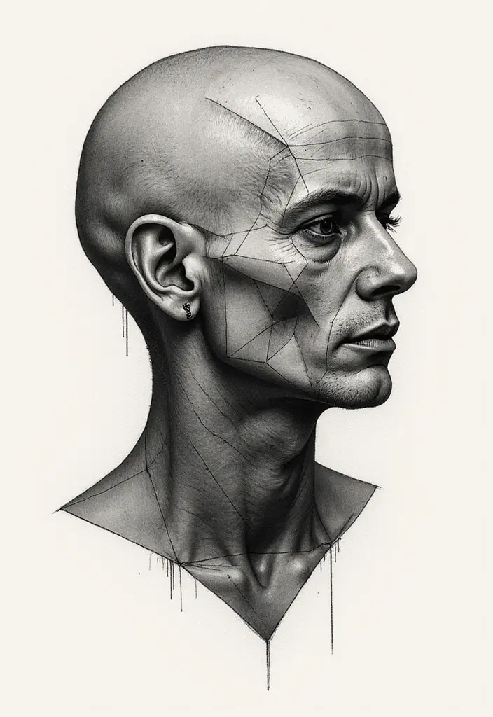 50 Shrunken Head Tattoo Designs for Bold and Edgy Styles - 10. Geometric Designs