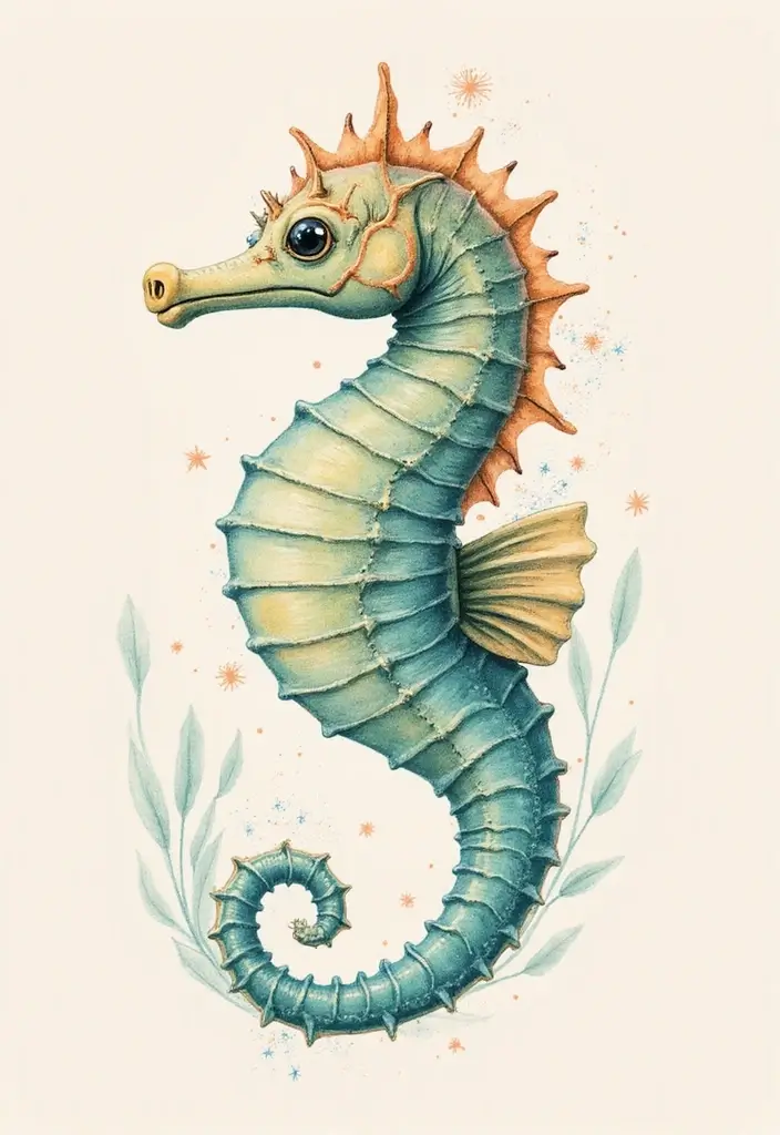 30 Water Tattoo Designs with Flowing Creativity 10 30 Water Tattoo Designs with Flowing Creativity - 10. Serene Sea Horses