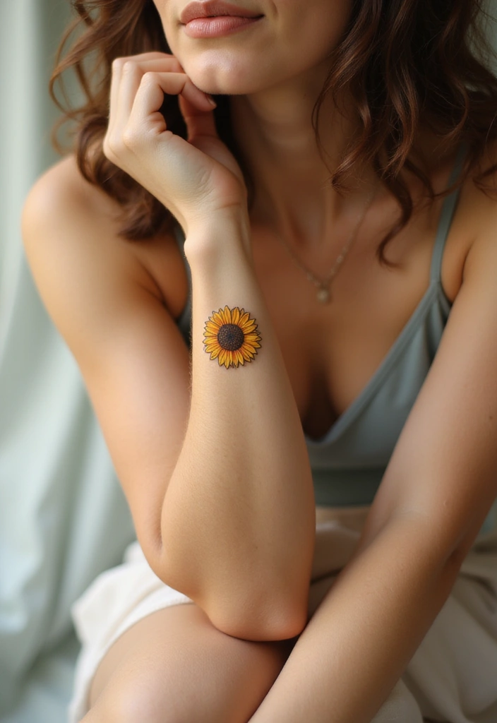 30 Wrist Tattoo Ideas for Women That Are Subtle and Stunning 10 30 Wrist Tattoo Ideas for Women That Are Subtle and Stunning - 10. Tiny Sunflower