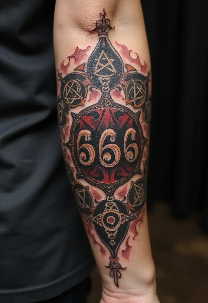 30 Unique 666 Tattoo Designs and Their Dark Meanings 11 30 Unique 666 Tattoo Designs and Their Dark Meanings - 11. Occult Sigils with 666