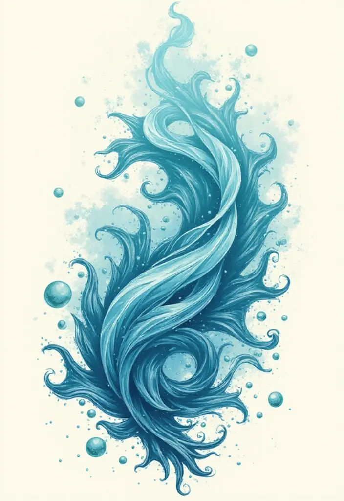 30 Aquarius Tattoos with Zodiac Symbolism and Style 11 30 Aquarius Tattoos with Zodiac Symbolism and Style - 11. Aqua-themed Tattoos