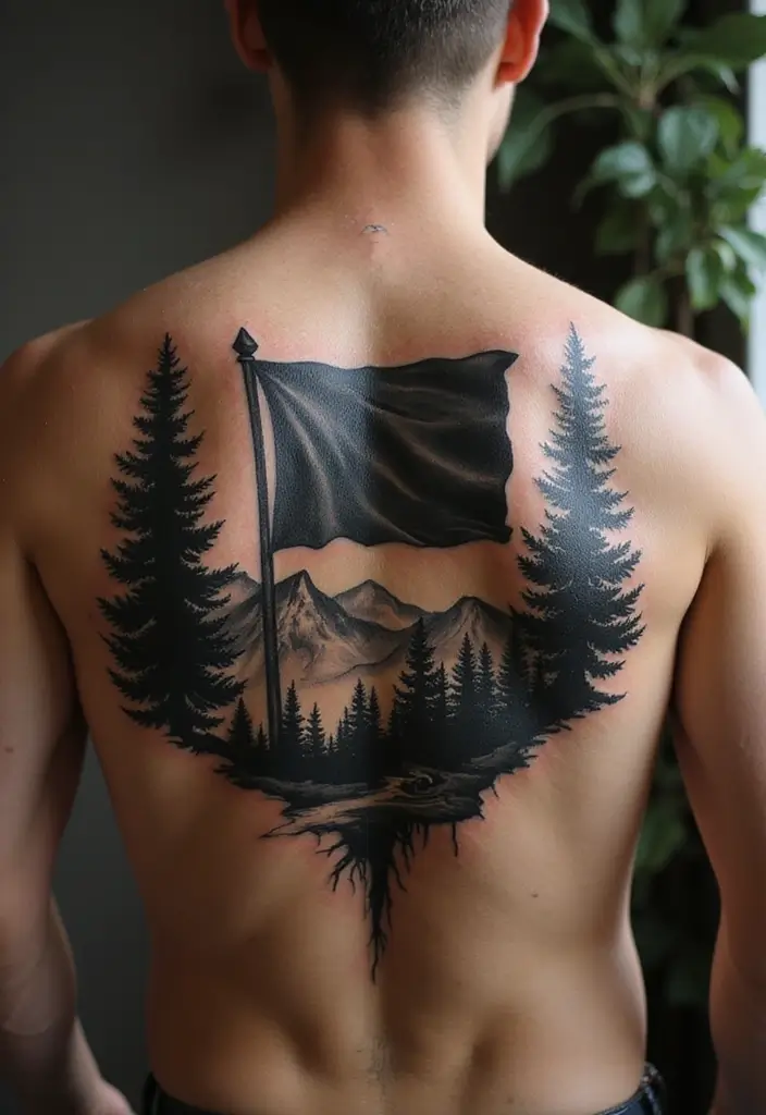 50 Black Flag Tattoo Meaning Inspirations and Symbolism 11 50 Black Flag Tattoo Meaning Inspirations and Symbolism - 11. Nature Elements