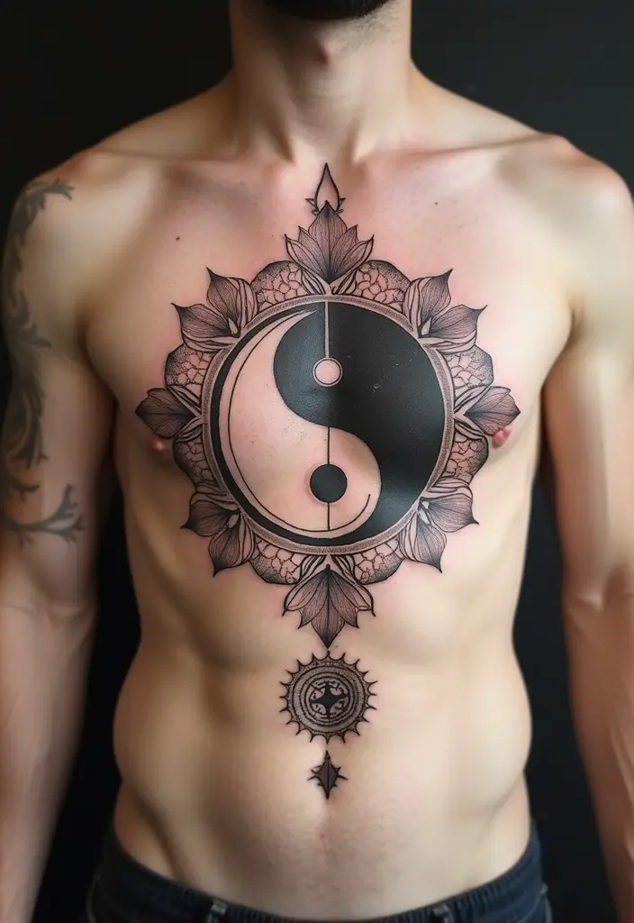 50 Best Chest Tattoo Ideas for Men and Women in 2025 11 50 Best Chest Tattoo Ideas for Men and Women in 2025 - 11. Spiritual Symbols