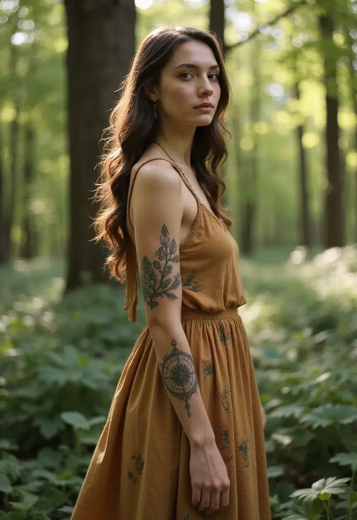 50 Compass Tattoo Meaning Ideas and Symbolic Designs - 11. The Balance of Nature