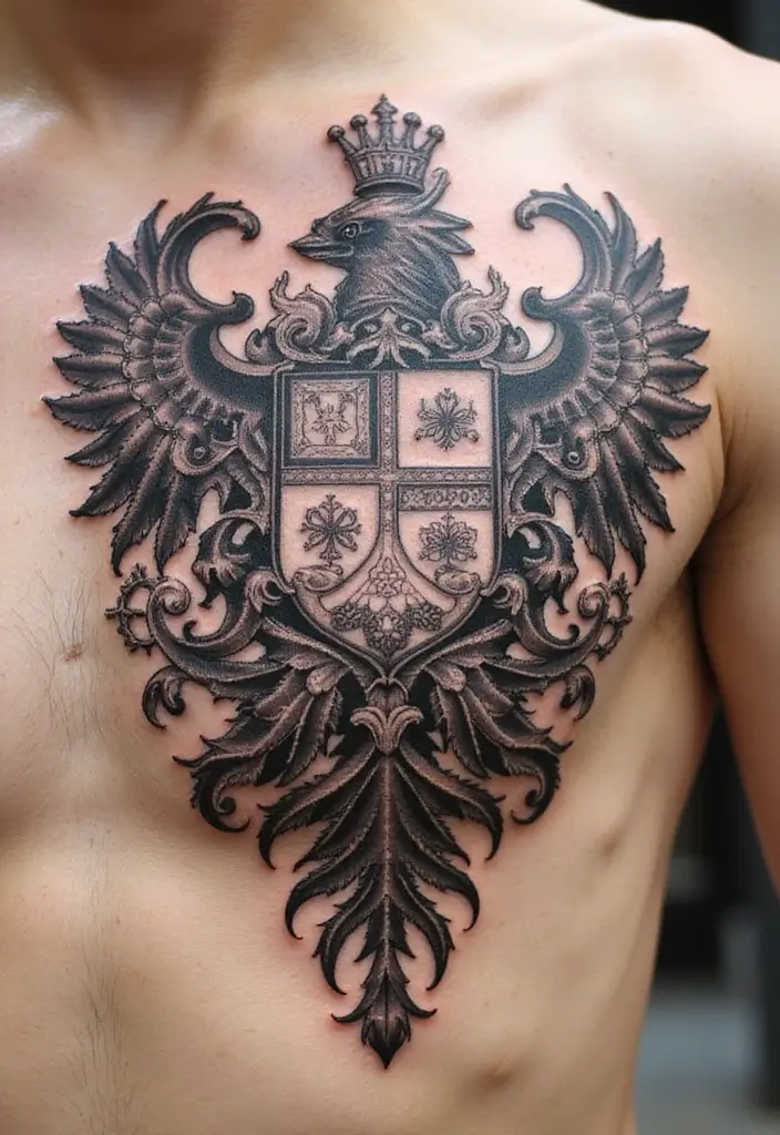 50 Family Tattoo Ideas to Celebrate Love and Connection 11 50 Family Tattoo Ideas to Celebrate Love and Connection - 11. Family Crest Tattoos
