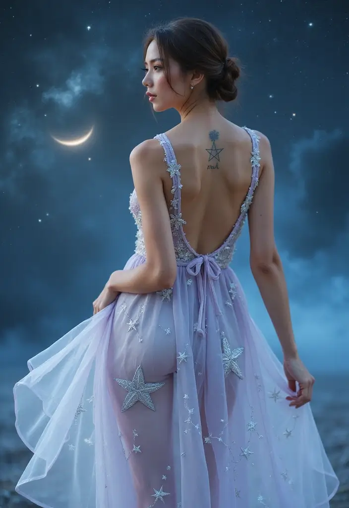 30 Female Back Tattoos That Are Elegant and Powerful 11 30 Female Back Tattoos That Are Elegant and Powerful - 11. Whimsical Stars and Constellations