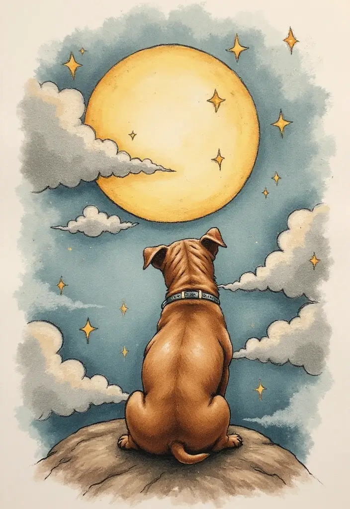 30 Realistic English and French Bulldog Tattoos You’ll Love - 11. Bulldog and Moon