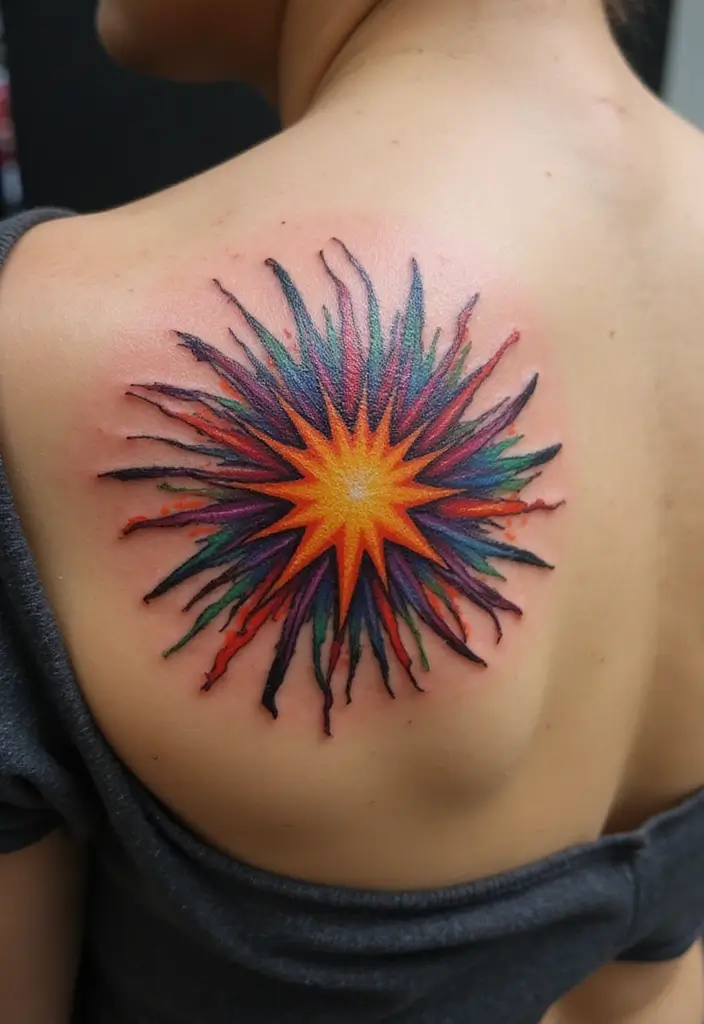50 Star Tattoo Meaning Ideas and Symbolism Explained! - 11. Starburst Design