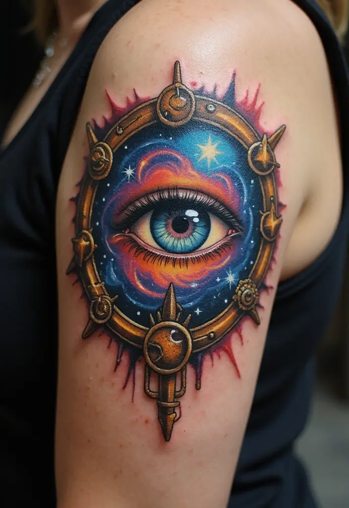 30 Biomech Tattoo Ideas with Futuristic and Bold Designs - 12. Galactic Eye