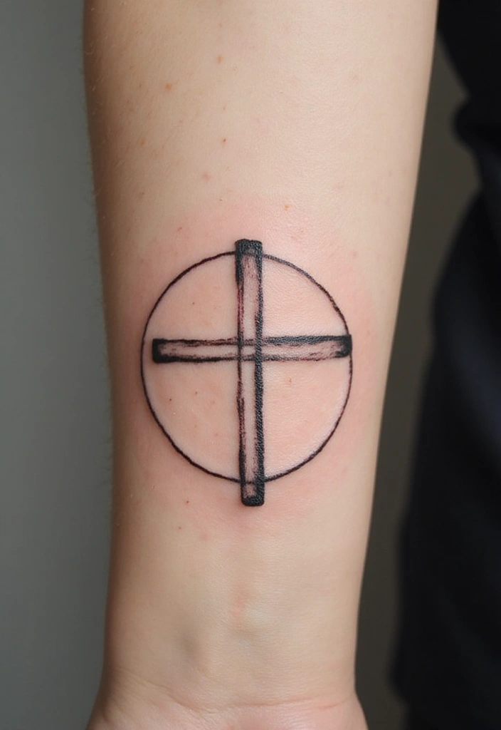 50 Cross Tattoo Meaning Inspirations and Symbolism Explained - 12. The Cross within a Circle: Unity and Wholeness