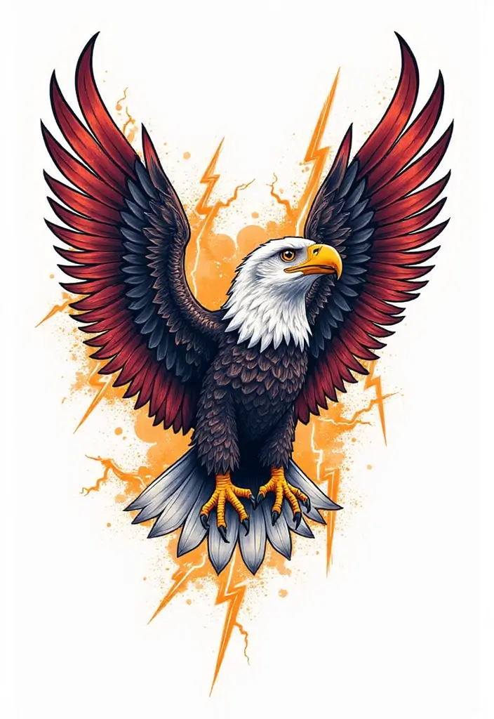 50 Eagle Tattoo Meaning Ideas and Symbolic Designs 12 50 Eagle Tattoo Meaning Ideas and Symbolic Designs - 12. Eagle with Lightning