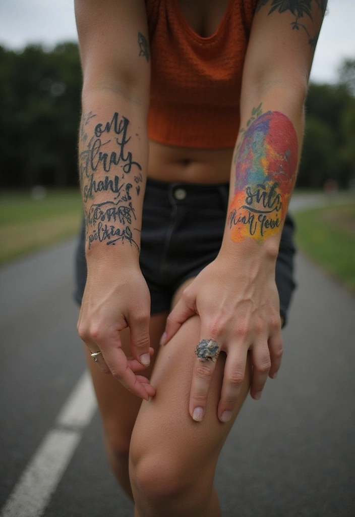 30 Elbow Tattoo Designs with Unique and Eye-Catching Styles - 12. Visual Quotes
