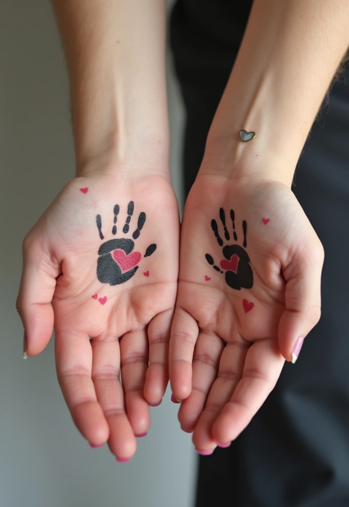 50 Family Tattoo Ideas to Celebrate Love and Connection 12 50 Family Tattoo Ideas to Celebrate Love and Connection - 12. Handprint Tattoos
