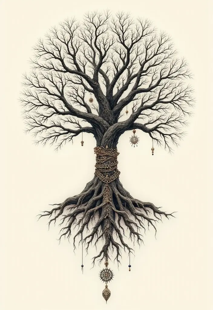 50 God of War Tattoo Ideas for True Fans of the Game - 12. Yggdrasil Tree