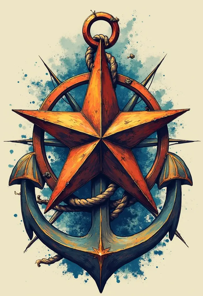 50 Nautical Star Tattoo Meaning Facts and Inspirations 12 50 Nautical Star Tattoo Meaning Facts and Inspirations - 12. Nautical Star and Compass