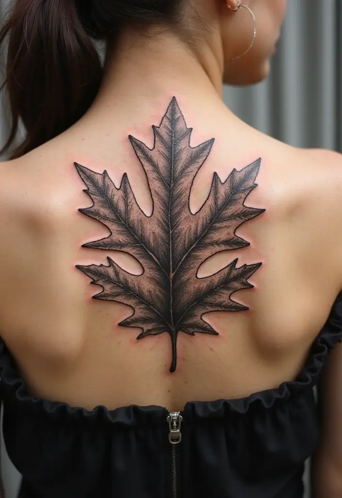 30 Oak Leaf Tattoo Designs with Nature-Inspired Symbolism - 12. Vintage Oak Leaf Tattoo