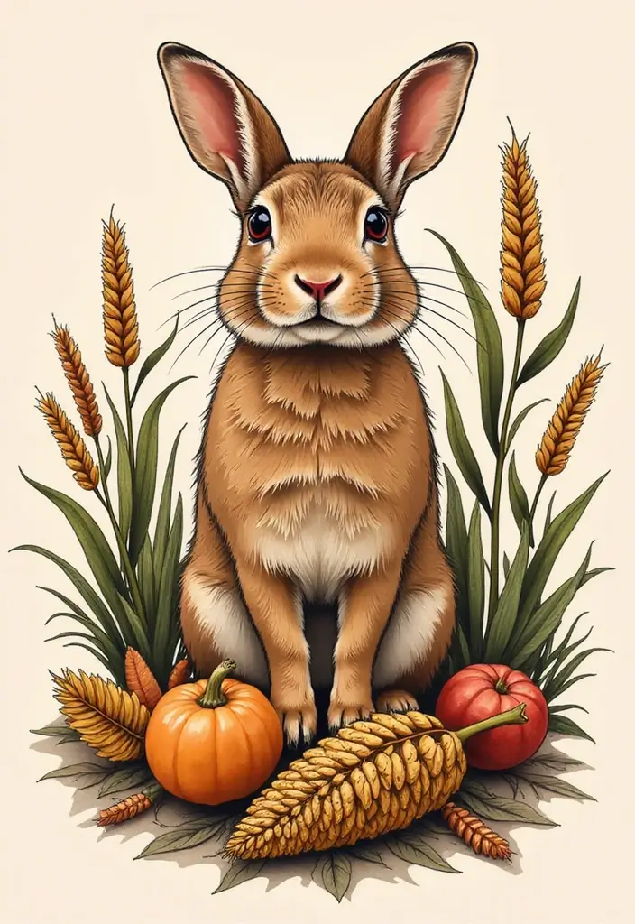 50 Rabbit Tattoo Meaning Inspirations and Cultural Symbolism - 12. Guardian of the Harvest