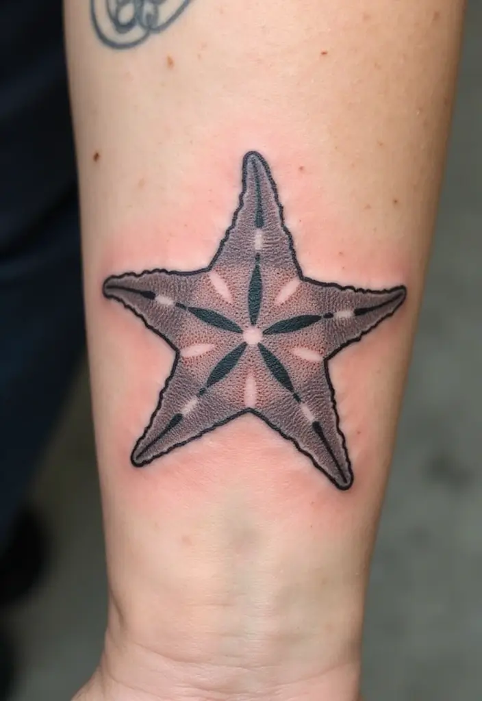 30 Simple Starfish Tattoo Ideas with Minimalist Symbolism 12 30 Simple Starfish Tattoo Ideas with Minimalist Symbolism - 12. Starfish on the Side of the Hand