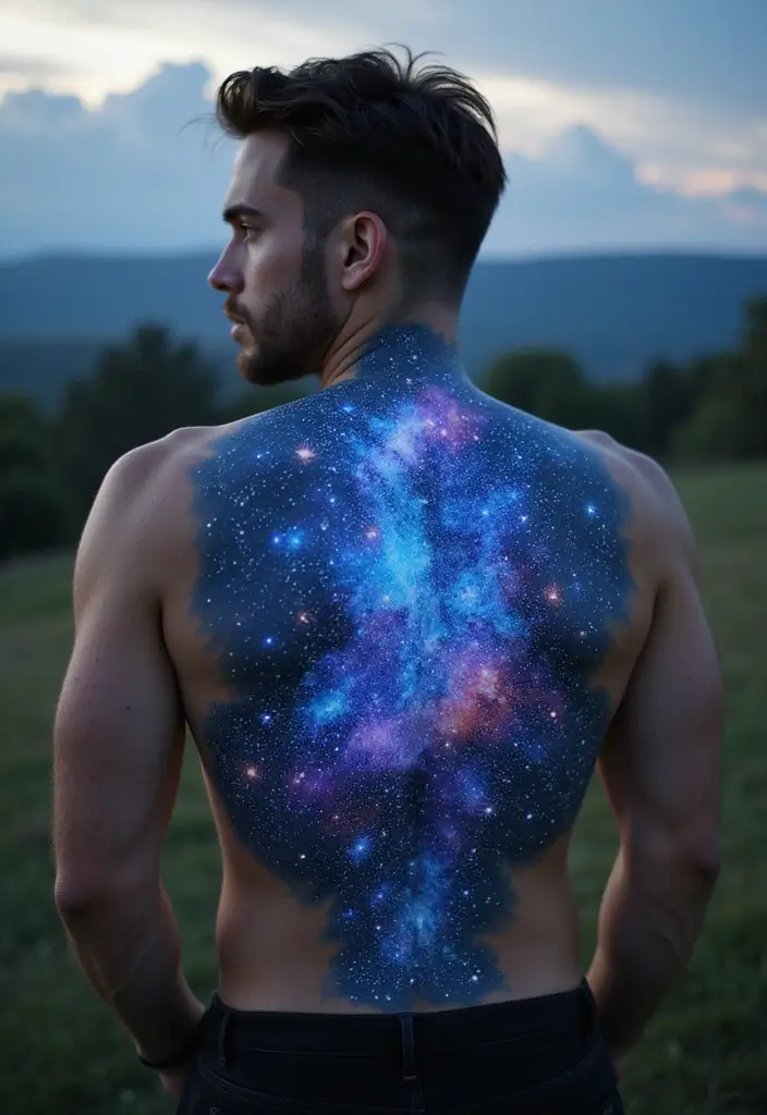 30 Star Tattoos for Men with Bold and Inspiring Ideas 12 30 Star Tattoos for Men with Bold and Inspiring Ideas - 12. Starry Sky: A Window to the Universe